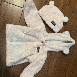 Patagonia Baby Fleece Jacket and Hat Set - Pink
